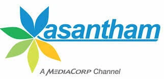 Logo of Mediacorp Vasantham, a media channel that has featured Tamilcube's Tamil tuition.